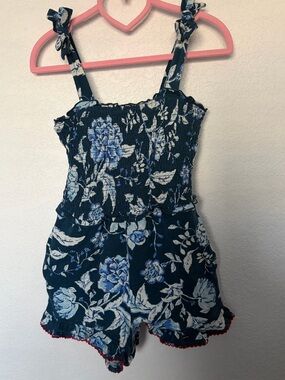 Matilda Jane Navy Blue Floral Smocked Romper